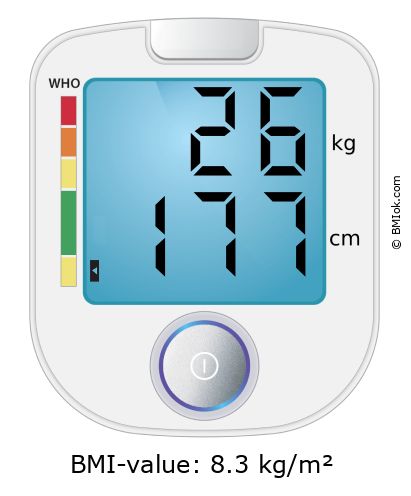 BMI 26 kg and 177 cm on the BMI calculator