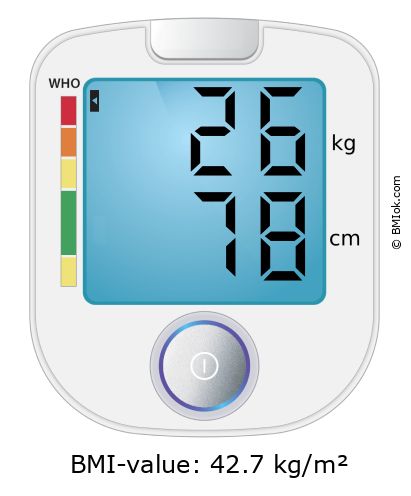 BMI 26 kg and 78 cm on the BMI calculator