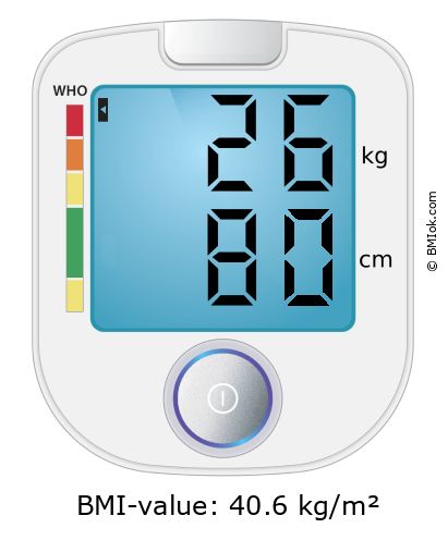 BMI 26 kg and 80 cm on the BMI calculator