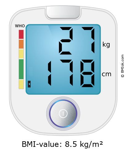 BMI 27 kg and 178 cm on the BMI calculator