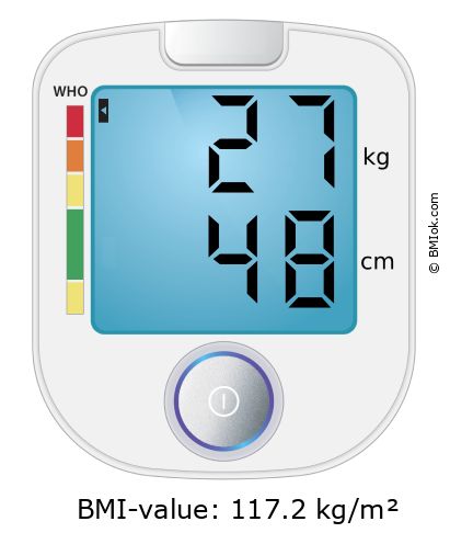 BMI 27 kg and 48 cm on the BMI calculator
