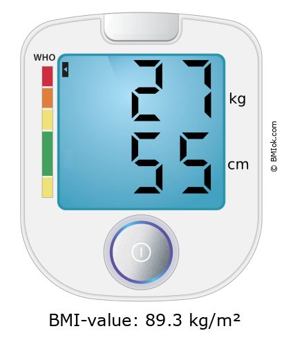 BMI 27 kg and 55 cm on the BMI calculator
