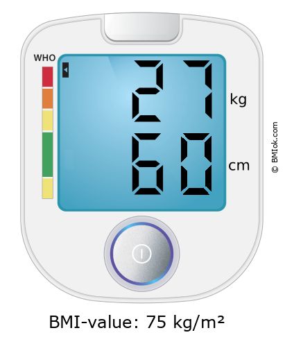 BMI 27 kg and 60 cm on the BMI calculator