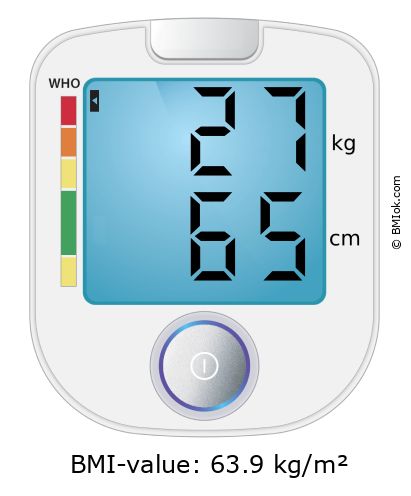 BMI 27 kg and 65 cm on the BMI calculator