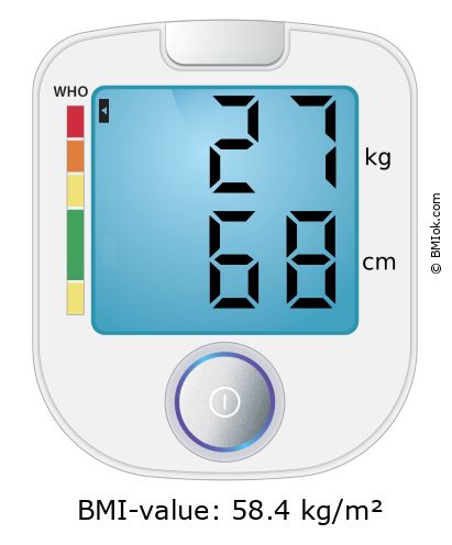 BMI 27 kg and 68 cm on the BMI calculator