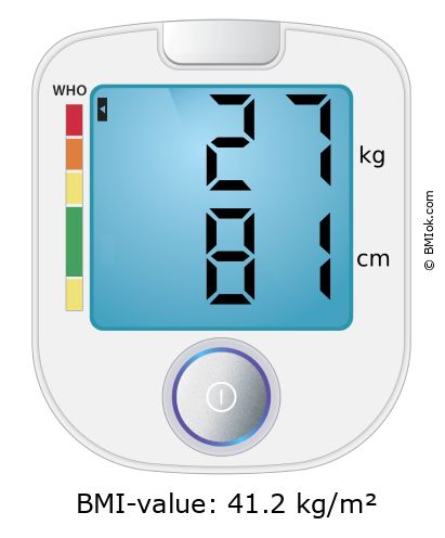 BMI 27 kg and 81 cm on the BMI calculator