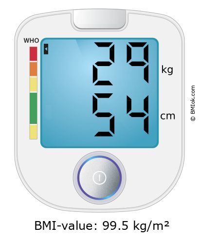 BMI 29 kg and 54 cm on the BMI calculator