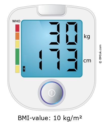 BMI 30 kg and 173 cm on the BMI calculator