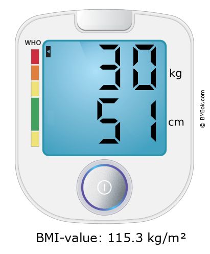 BMI 30 kg and 51 cm on the BMI calculator