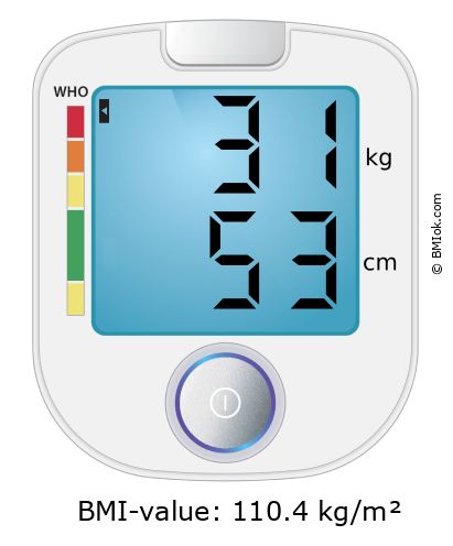 BMI 31 kg and 53 cm on the BMI calculator