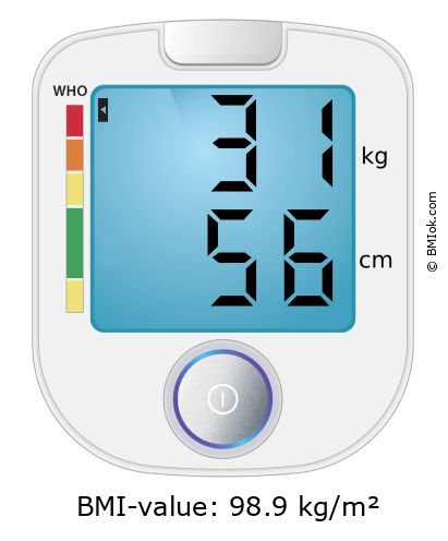 BMI 31 kg and 56 cm on the BMI calculator