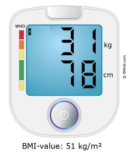 BMI 31 kg and 78 cm on the BMI calculator