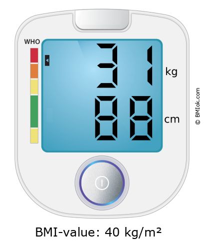BMI 31 kg and 88 cm on the BMI calculator