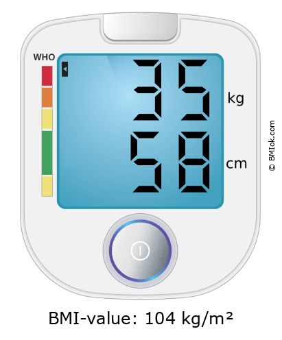 BMI 35 kg and 58 cm on the BMI calculator