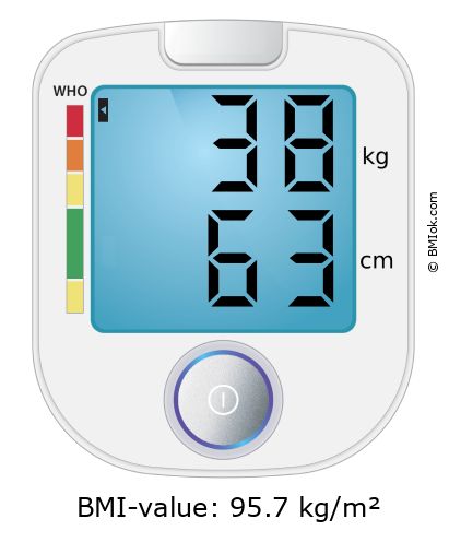 BMI 38 kg and 63 cm on the BMI calculator