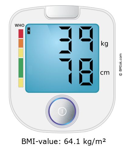 BMI 39 kg and 78 cm on the BMI calculator