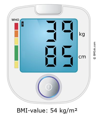 BMI 39 kg and 85 cm on the BMI calculator