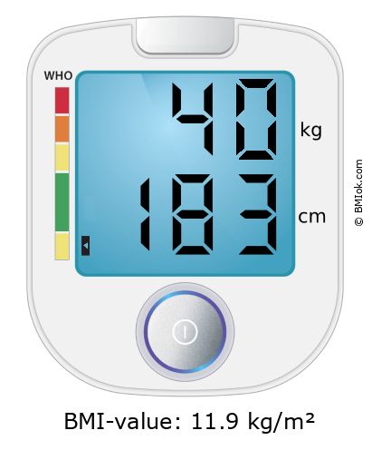 BMI 40 kg and 183 cm on the BMI calculator