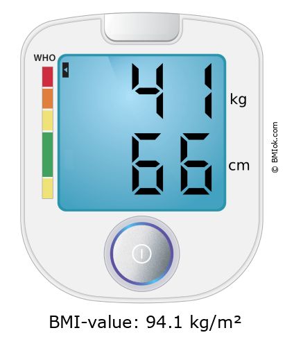 BMI 41 kg and 66 cm on the BMI calculator