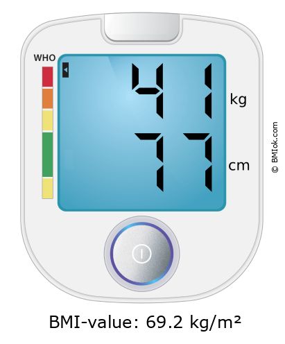 BMI 41 kg and 77 cm on the BMI calculator