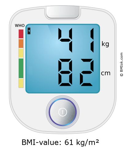 BMI 41 kg and 82 cm on the BMI calculator