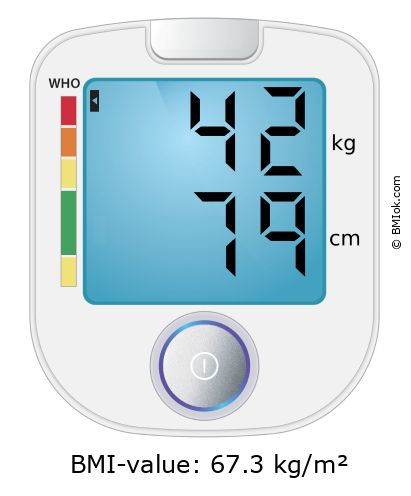 BMI 42 kg and 79 cm on the BMI calculator
