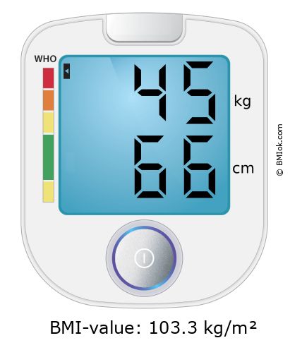 BMI 45 kg and 66 cm on the BMI calculator