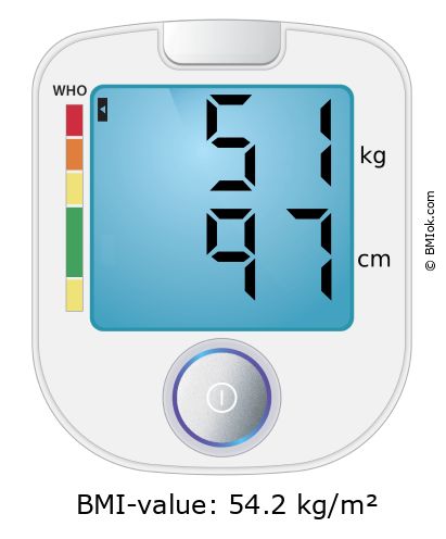 BMI 51 kg and 97 cm on the BMI calculator