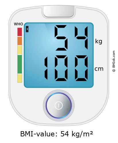 BMI 54 kg and 100 cm on the BMI calculator