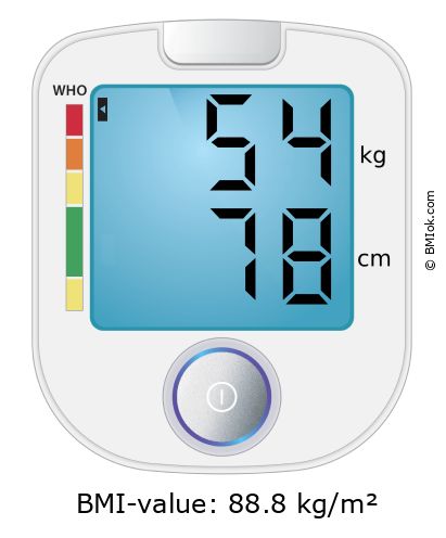 BMI 54 kg and 78 cm on the BMI calculator
