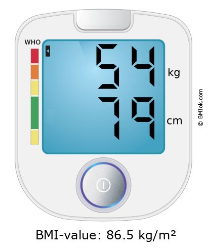 BMI 54 kg and 79 cm on the BMI calculator