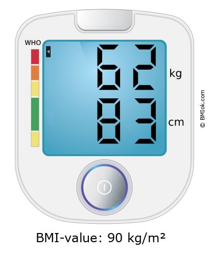 BMI 62 kg and 83 cm on the BMI calculator