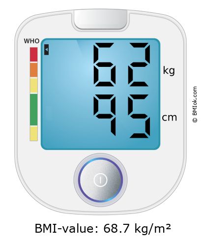BMI 62 kg and 95 cm on the BMI calculator