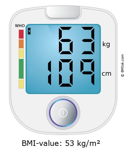 BMI 63 kg and 109 cm on the BMI calculator