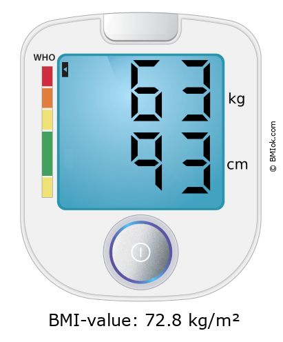 BMI 63 kg and 93 cm on the BMI calculator
