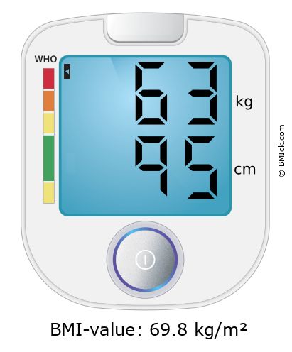 BMI 63 kg and 95 cm on the BMI calculator