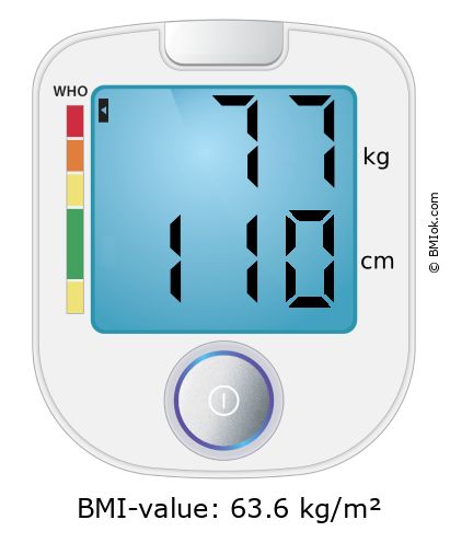 BMI 77 kg and 110 cm on the BMI calculator