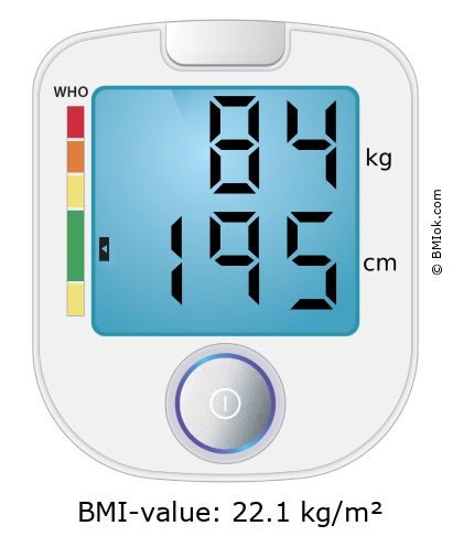 BMI 84 kg and 195 cm on the BMI calculator