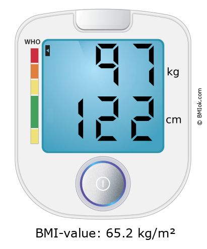 BMI 97 kg and 122 cm on the BMI calculator